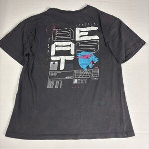 Mr Beast Particle Youth Boys 12 Youth T-Shirt Black Logo Damaged Cyber Graphic